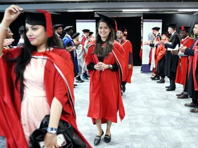 Teesside University London Graduation - September 2024. Link to Teesside University London welcomes inaugural graduates.