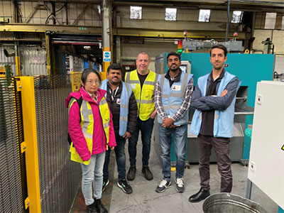 Teesside University and Durham University’s REHIP team at The Expanded Metal Company in Hartlepool 