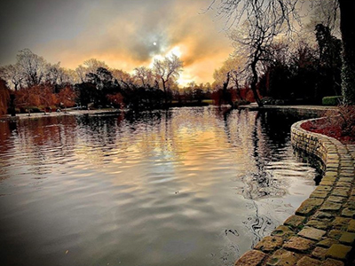 Winning photograph - 'Ropner Park Lake’ by Tom Horrocks . Link to Green Library writing and photography competition 2024.