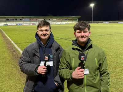 Max O’Hara (left) and Harvey Richards at Darlington FC's Blackwell Meadows. Link to Max O’Hara (left) and Harvey Richards at Darlington FC's Blackwell Meadows.