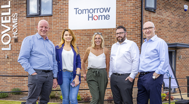 L to R: Dr Sean Williams and Elena Imani from Teesside University, Justine Elliott (National Sales Director), Iain Gillies (Divisional Design & Innovation Manager) and David Atkinson (Divisional Head of Technical) from Lovell