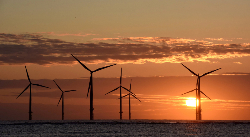 Wind turbines at South Gare, Redcar