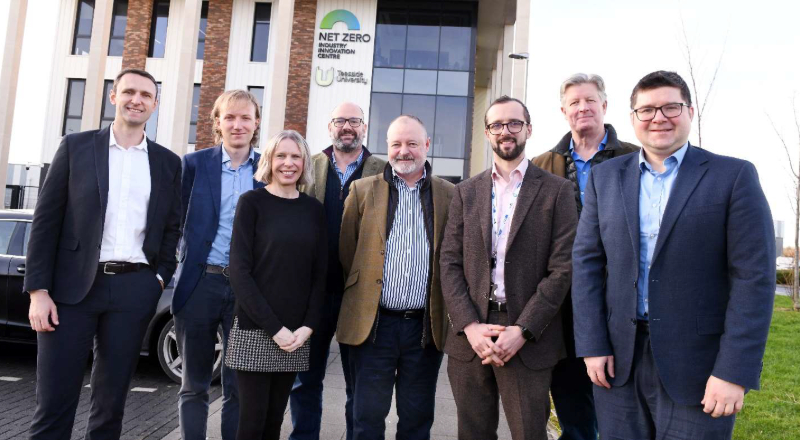 Left to right: Professor David Hughes (Teesside University), Tom O’Neill (Northstar Ventures), Sarah Newbould (British Business Bank), Duncan Noble and Richard Henderson (Lithium Salvage), Dr Ellis Marshall (Teesside University), Simon Robeson (Lithium Salvage) and Michael Dickens (Maven Capital Partners). Link to Left to right: Professor David Hughes (Teesside University), Tom O’Neill (Northstar Ventures), Sarah Newbould (British Business Bank), Duncan Noble and Richard Henderson (Lithium Salvage), Dr Ellis Marshall (Teesside University), Simon Robeson (Lithium Salvage) and Michael Dickens (Maven Capital Partners).