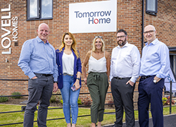 L to R: Dr Sean Williams and Elena Imani from Teesside University, Justine Elliott (National Sales Director), Iain Gillies (Divisional Design & Innovation Manager) and David Atkinson (Divisional Head of Technical) from Lovell