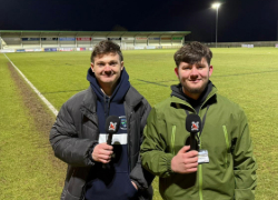 Max O’Hara (left) and Harvey Richards at Darlington FC's Blackwell Meadows