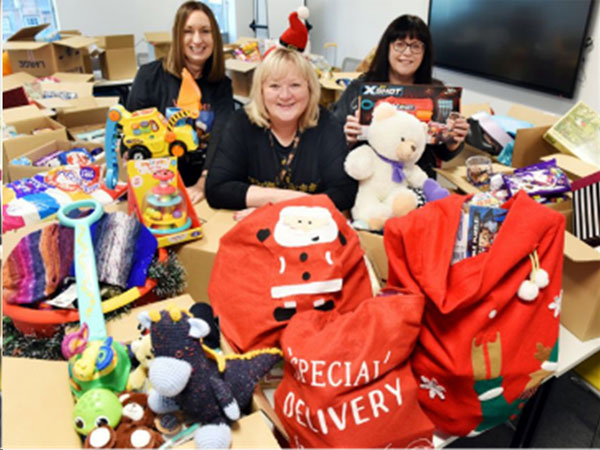 Team Teesside staff in a Christmas workshop