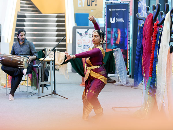 South Asian dancer at celebration of South Asian Heritage