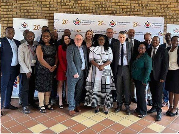 Teesside Taskforce Chair Professor Michael Henson and Vice-Chair Professor Stephen Cummings with South African partnership people