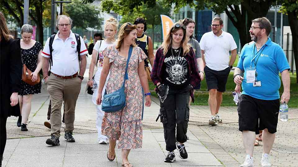 Parent at an open day