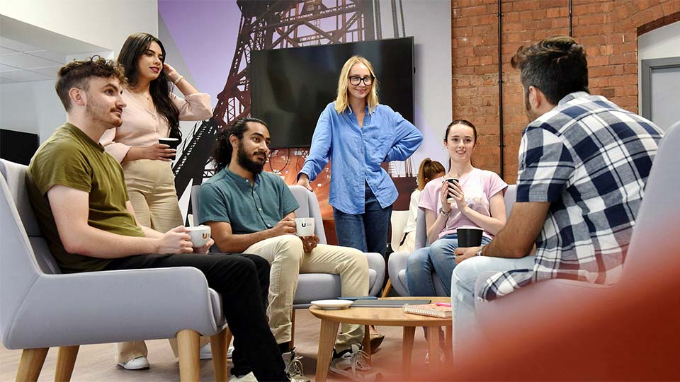 Group of students in the Buttery